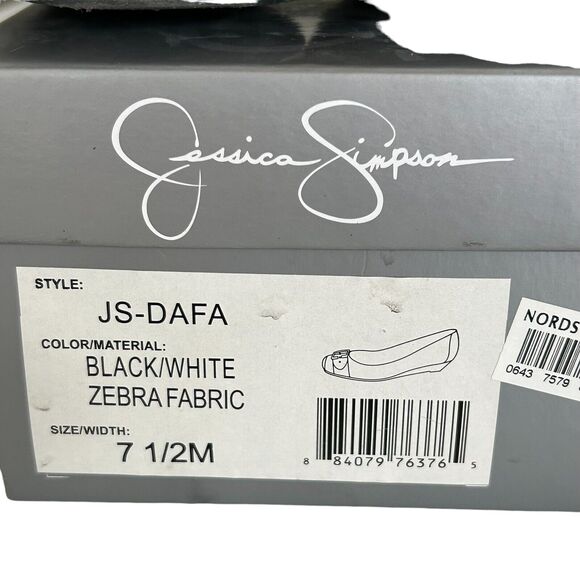 Jessica Simpson Black White Zebra Fabric Wedge Sz 7.5 Kitten Heel Buckle JS-DAFA - Picture 9 of 10
